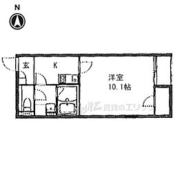 レオネクストプランドール 1Kの間取図画像