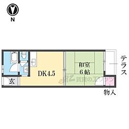 星田マンション 1DKの間取図画像