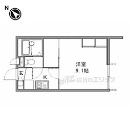 レオパレス星田2 1Kの間取図画像