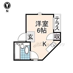 JPアパートメント枚方2 ワンルームの間取図画像