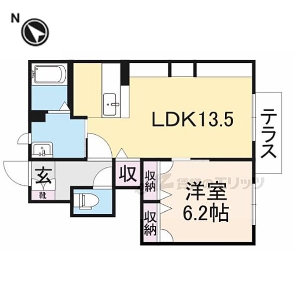 奈良県香芝市高山台1丁目(賃貸アパート1LDK・1階・46.71㎡)の写真 その2