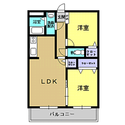 ユーミーマンションルーチェ 2LDKの間取図画像