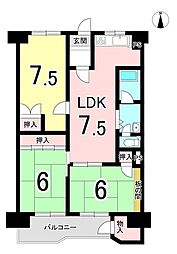 北松降住宅 3LDKの間取図画像