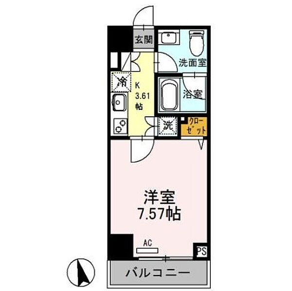 サンセール東大宮 ｜埼玉県さいたま市見沼区東大宮4丁目(賃貸マンション1K・6階・25.50㎡)の写真 その4