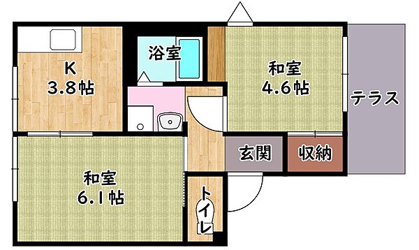 モンシェリー ｜滋賀県彦根市高宮町(賃貸アパート2K・1階・36.04㎡)の写真 その22