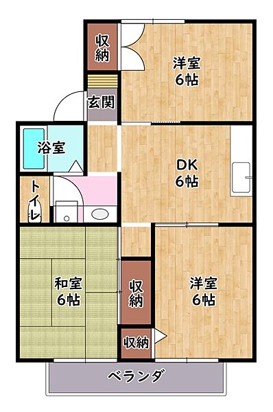 ボナールシャトーA 202｜滋賀県彦根市大藪町(賃貸アパート3DK・2階・53.68㎡)の写真 その2