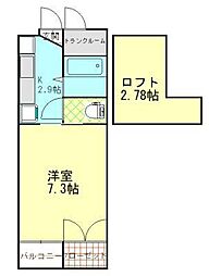 ビューグレート 1Kの間取図画像