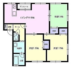 ハイツ山縣 3LDKの間取図画像