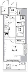 ロメック山手日暮里 1Kの間取図画像