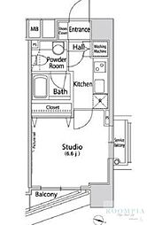 ファーストリアルタワー新宿 1Kの間取図画像