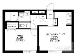 toggle護国寺 1LDKの間取図画像
