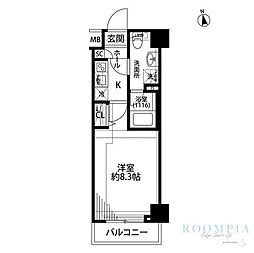 プレール・ドゥーク練馬中村橋 1Kの間取図画像