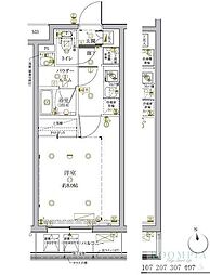 CRACIAIDZ新宿落合DEARCOURT 1Kの間取図画像