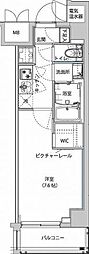 ハーモニーレジデンス東京イーストサイド 1Kの間取図画像
