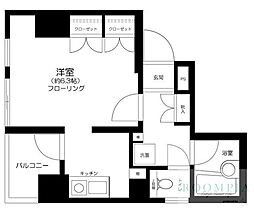 アピス三軒茶屋 1Kの間取図画像