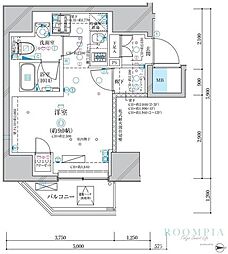 ディアレイシャス蒲田2 ワンルームの間取図画像