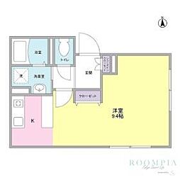 DS高田馬場 1Kの間取図画像
