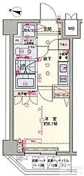 ブライズ荏原中延 1Kの間取図画像