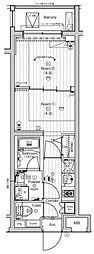 PREMIUMCUBE東中野 2Kの間取図画像