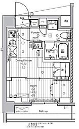 PREMIUM CUBE 王子神谷 1DKの間取図画像
