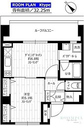 グランドコンシェルジュ早稲田 1DKの間取図画像
