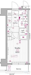 GALAGRANDY池袋 1Kの間取図画像