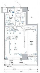 アンベリール亀戸パーク 1LDKの間取図画像