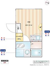 WithCKamata ワンルームの間取図画像