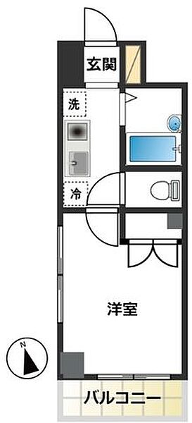 早稲田ノースウエストビルディング 204｜東京都新宿区早稲田鶴巻町(賃貸マンション1K・2階・21.48㎡)の写真 その2