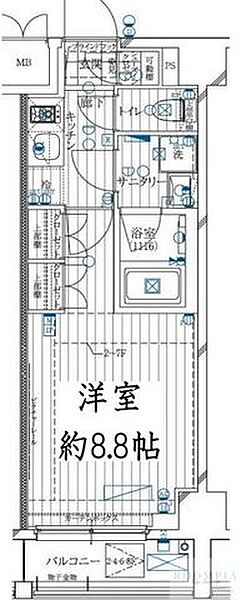 レガリス用賀 603｜東京都世田谷区瀬田２丁目(賃貸マンション1K・6階・25.50㎡)の写真 その2