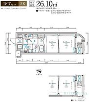 ラフィスタ本蓮沼II 501 ｜ 東京都板橋区蓮沼町56-2（賃貸マンション2K・5階・26.10㎡） その2