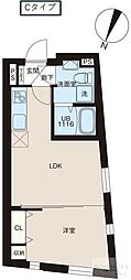 レピュア北池袋駅前レジデンス 2階1LDKの間取り