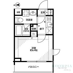 プレール・ドゥーク上高井戸 1階1Kの間取り