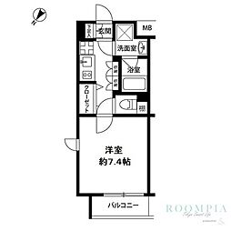 プレール・ドゥーク桜台 1Kの間取図画像