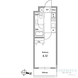 FINELIGHTS氷川台 1Kの間取図画像
