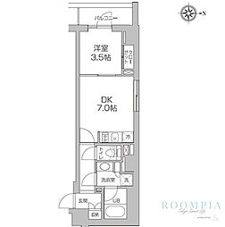 レジディア高円寺 1DKの間取図画像