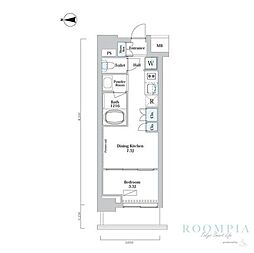 ウエリスアーバン中野坂上 1DKの間取図画像
