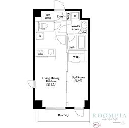 ハーモニーレジデンス高田馬場 1LDKの間取図画像