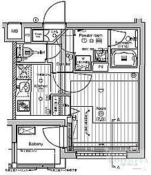 PREMIUMCUBE新宿中井 1Kの間取図画像