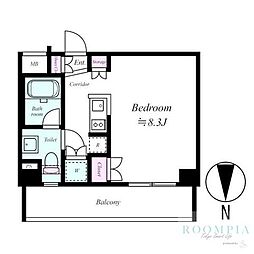 LUXURYアパートメント王子神谷 ワンルームの間取図画像