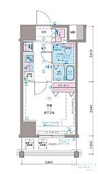 ガリシア新宿North2 1Kの間取図画像