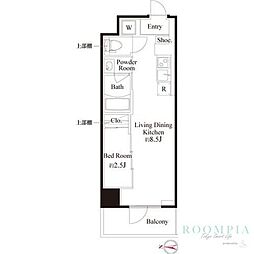 ハーモニーレジデンス東京武蔵関WESTSIDE 1LDKの間取図画像