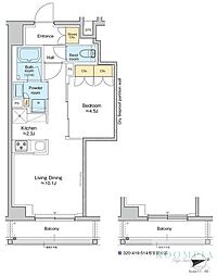 RESIDENCEKLENJI 1LDKの間取図画像