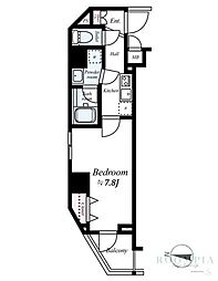 レアライズ清澄白河 1Kの間取図画像