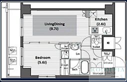 ガラ・グランディ中野 1LDKの間取図画像