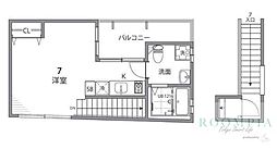 グランドエッグズ笹塚 ワンルームの間取図画像