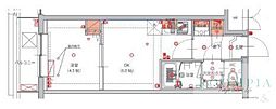 ハーモニーレジデンス東京南砂パークサイド 1DKの間取図画像