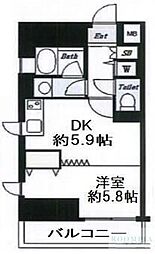 デュオ・スカーラ西新宿2 1DKの間取図画像