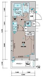 メインステージ飯田橋 1Kの間取図画像