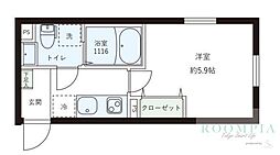 レピュア目黒本町レジデンス 1Kの間取図画像